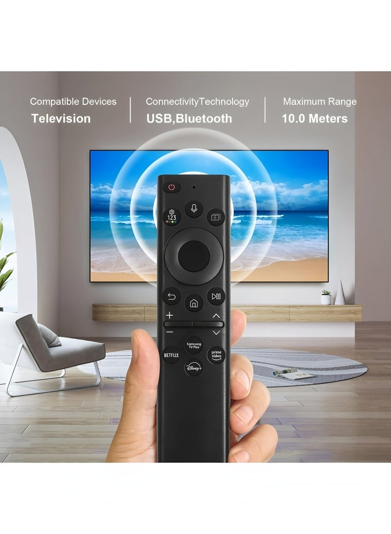 Flyview BN59-01385A Solar TV Remote Control Replacement for Samsung Frame Smart TV with Voice Bluetooth Rechargeable Solar Cell Compatible with Samsung 2020-2023 Neo QLED 4K 8K Ultra HD TVs 4 Shortcut Buttons - Image 4